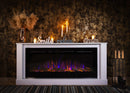 Camino Elettrico da Pavimento 72,5x158x30 cm Effetto Fiamma 1500W Bernard & Hermes Bianco