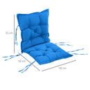 Cuscino per Sedie da Giardino 100x50 cm in Poliestere Blu