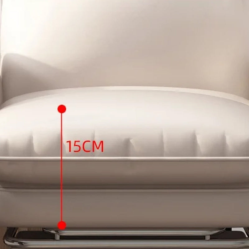 Sedia Poltrona da Ufficio Presidenziale Imbottita con Poggiapiedi Beige