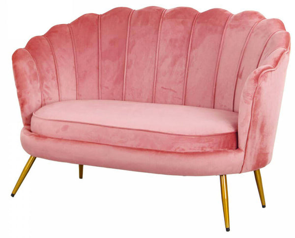 prezzo 2-Sitzer-Sofa 128 x 85 cm in magentafarbenem Samt