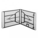 Tavolo Catering Pieghevole 180x75x74 h cm in Acciaio Bianco