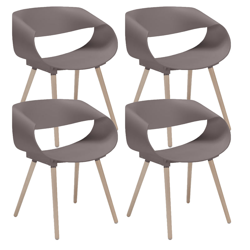 Set 4 Sedie 62x54x74 cm in Polipropilene Diletta Tortora