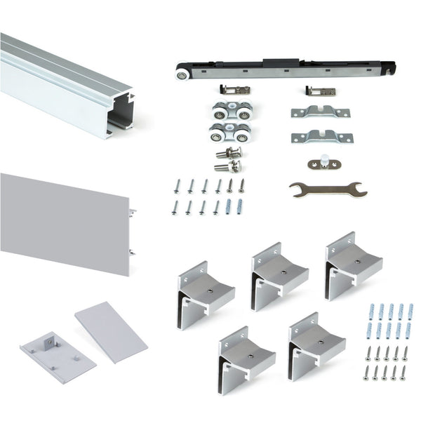 sconto Emuca Aluminiumschiene für Schiebetüren mit Zubehörset 200 cm