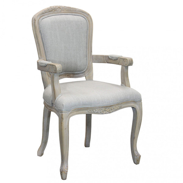 Stuhl Romy aus grauem Stoff 57x57x90 h cm in grauem Holz sconto
