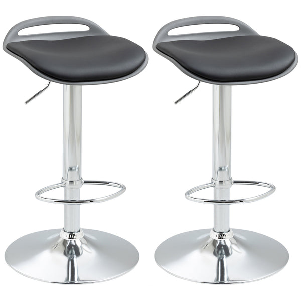 online Set 2 Sgabelli da Bar 39x41x68-88 cm Seduta in Similpelle Nero
