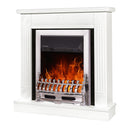 Camino Elettrico da Pavimento 86,5x82x25 cm Effetto Fiamma 2000W Donald & Galileo silver Bianco/nero