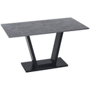 Tavolo da Pranzo per 4-6 persone 140x80x76 cm Piano Effetto Marmo