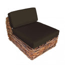 Poltrona Componibile Polinesia con Cuscini 75x87x105 cm in Rattan Marrone