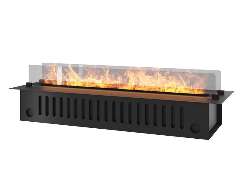 Camino a Vapore Elettrico da Incasso 120x48,5x33 cm Invapo con LED RGB Nero 