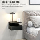 Set 2 Comodini Sospesi 35x32x22,5 cm Design Moderno Nero