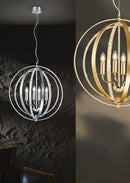 Lampadario da Interno  E14 in Metallo Ottone Lucido
