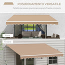 Tenda da Sole per Esterno 350x250 cm Avvolgibile a Bracci con Apertura a Manovella Marrone      
