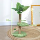Albero Tiragraffi per Gatti Palo in Juta Piattaforme in Peluche e Palline Ø40x83 cm Verde