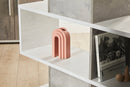 Libreria Modulare 6 Ripiani 150x215x38 cm Ossido Bianco/Cemento