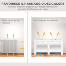 Copritermosifone a Doghe 152x19x81 cm con Ripiano Portaoggetti in MDF Bianco  