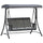 3-Sitzer-Gartenschaukel 196 x 128 x 172 cm aus Metall und dunkelgrauem Textilene