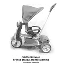 Triciclo Passeggino con Seggiolino Reversibile per Bambini Blu