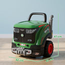 Officina Camion Giocattolo per Bambini 3-6 Anni 42x42x47 cm con Motore 60 Accessori Luci Vapore e Suoni in PP Verde      