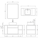 Mobile Bagno Sospeso 100 cm Lavabo e Specchio Berlin Rovere e Nero