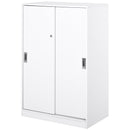 Armadietto da Ufficio 3 Ripiani con Chiavi 80x40x120 cm in Truciolato Bianco 