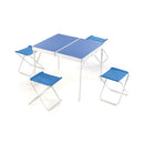 Set da Campeggio Pieghevole a Valigetta in Alluminio con Tavolino e 4 Sgabelli Taddei 4S Blu