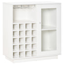 Credenza con Cantinetta 20 Bottiglie 80x36x85 cm con Porta Calici e Armadietto Bianco  