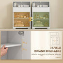 Mobile Bagno da Pavimento 60x30x91,5 cm con Cassetto e Ripiano Regolabile in MDF Bianco      