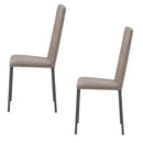 Set 2 sedie Imbottite 45x50x96 cm in Tessuto Ddenver  Betty New Fango