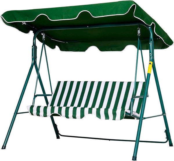 sconto Becker Swing 3-Sitzer Gartenschaukel cm in Weiß und Grün Stahl
