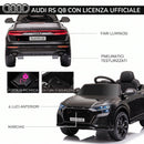 Macchina Elettrica per Bambini 3-5 Anni 6V Audi RS Q8 Autentica 1,5-3km/h con Telecomando e Musica Nero      