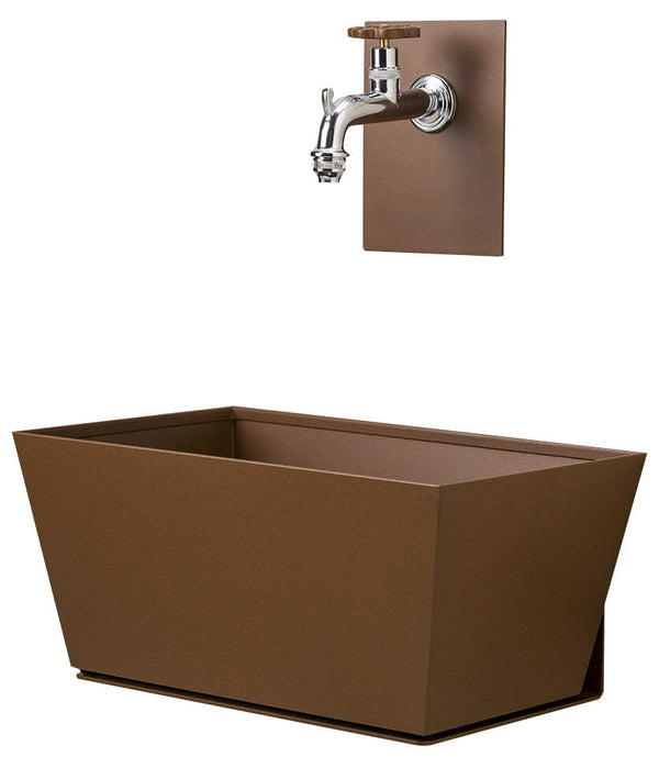 acquista Gartenwandbrunnen mit Zapfhahn und Becken Belfer 42/PRQ Rost