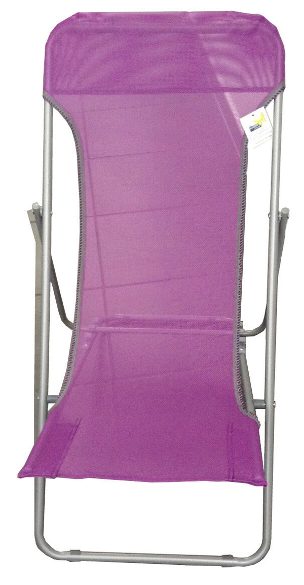 Klappbarer Liegestuhl aus Stahl und violettem Textilene sconto
