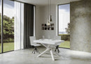 Tavolo Allungabile 130-390x90x77 cm Volantis Premium Bianco Frassino Telaio Bianco 