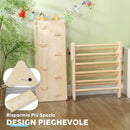 Gioco da Arrampicata per Bambini 147x64,5x63 cm con Triangolo e Pannello Scivolo ed Arrampicata in Legno di Pino Color Legno      