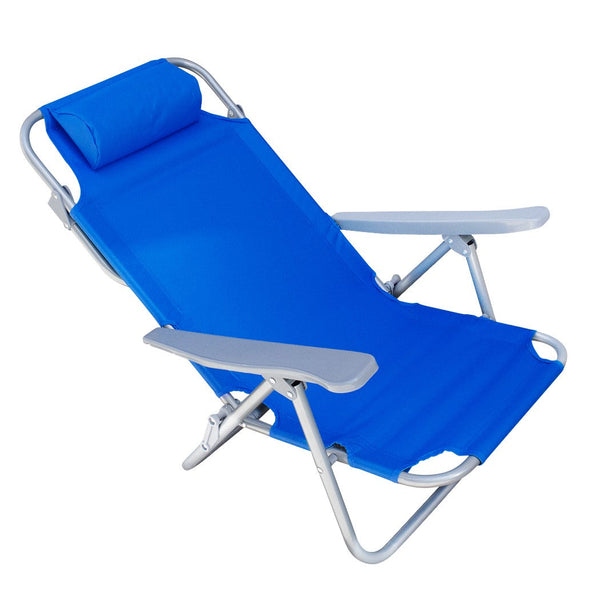 acquista Faltbarer Strandkorb mit blauem Eisenkissen
