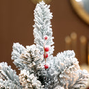 Albero di Natale Mini Innevato 60 cm con Pigne e Bacche Rosse per Interni      