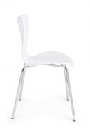 Set 4 Sedie 50x49,5x82 cm Tessa in Plastica Bianco