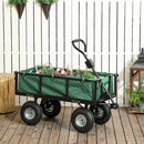 Carrello da Giardino 105x51x54 cm Capienza da 114L con Sacca Portaoggetti e Pareti Rimovibili in Acciaio Verde      