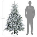 Albero di Natale Artificiale Innevato 180 cm 1321 Rami Verde 