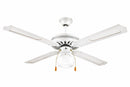 Ventilatore da Soffitto con 4 Pale e Lampada Ø130cm 3 Velocità  Kooper Windy Bianco