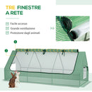 Serra Piccola 240x90x90 cm con 2 Finestrelle Laterali e Finestra Centrale in Acciaio PE e PP Verde  