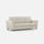 Divano 3 Posti 212x85x85 cm Yasel in Tessuto Latte