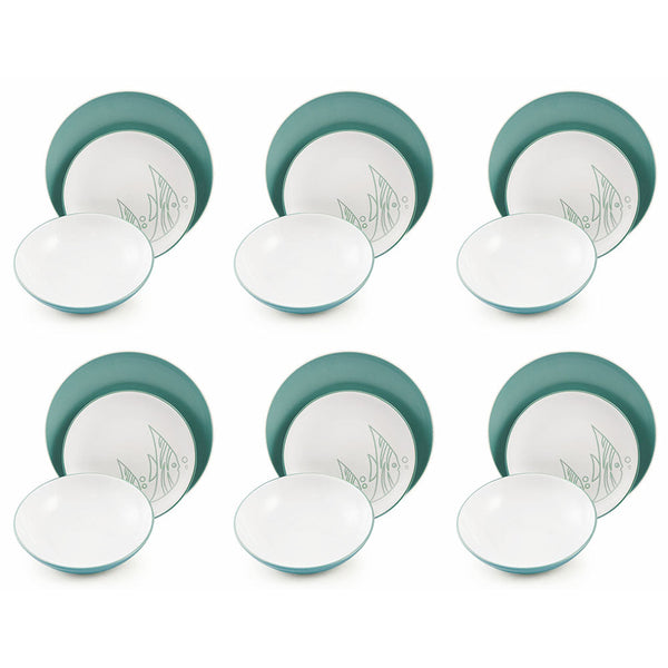 acquista Villa d'Este Maldives Tafelservice aus türkisfarbenem Steingut, 18-teilig