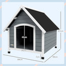 Cuccia per Cani Grandi da Esterno Pavimento Rimovibile 84x99x87 cm in Legno Grigio 