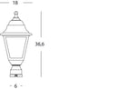 Lampada Lanterna Testa Palo Quadrata Colore Bianco e Nero per Esterno Linea Marine Sovil
