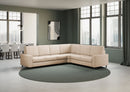 Divano Angolare 6 Posti 286x226x85 cm Sakar in Tessuto Beige