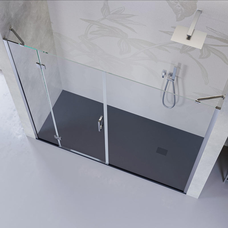 Porta Parete Doccia 1 Anta Battente in Cristallo Trasparente 8mm H195 Bonussi Leonie Varie Misure