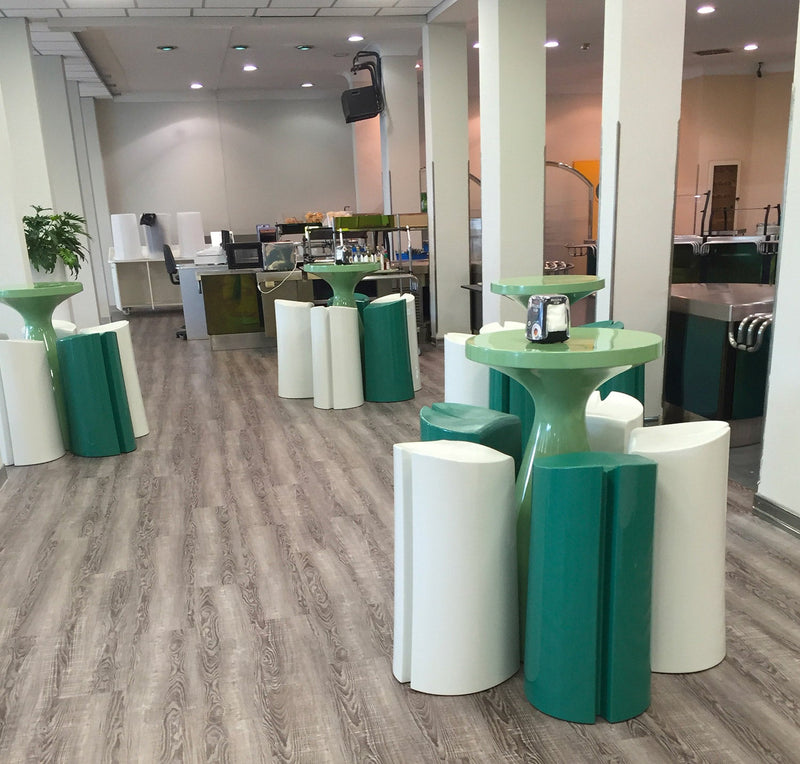 Sgabello Alto da Giardino 40x82 cm in Resina Arkema Kalispera Dove Gray