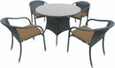 Set Tavolo + 4 Sedie da Giardino in Polyrattan Soriani Milo Grigio