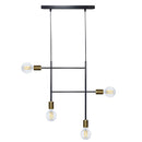 Sospensione 4xE27 Montatura Verniciata Nero Oro Satinato E-Energy Elvira